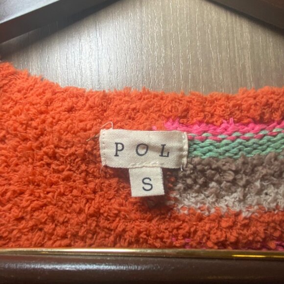 POL Colorblock Striped Womens Oversize Fringe Cardigan Sweater Festival Indie - Picture 3 of 5